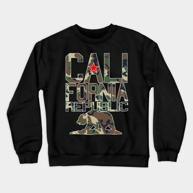 California Republic (camo bear style) Crewneck Sweatshirt by robotface